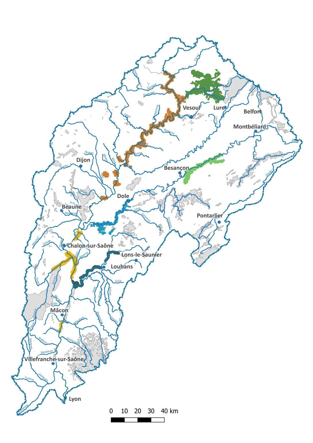 sites animés par l'EPTB Saône et Doubs